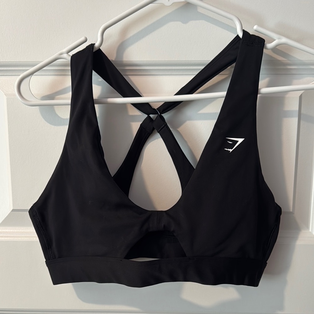 Gymshark Black Sports Bra with Racerback Design